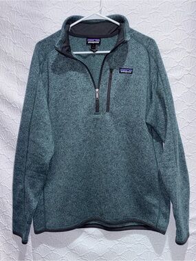 Patagonia Better Sweater 1/4 Zip Pullover Womens Large Blue Teal Fleece Sweater